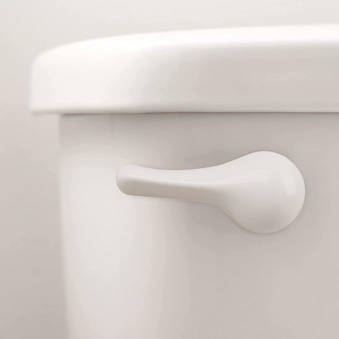 Toilet Handle Replacement Kit - Universal Toilet Lever with Stainless Steel Flapper Chain, White Flush Lever