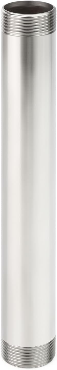 TAISHER 1PCS Stainless Steel Pipe Fittings, 2" NPT Male x 2" NPT Male Threaded, 12" Length Nipple Cast Pipe