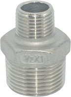 1" x 1/2" Male Threaded Reducing Nipple Fitting/Adapter,Stainless Steel SS304 NPT Pipe Hex Reducer