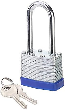 Lock, 1-9/16" (40mm) Laminated Keyed Padlocks, keyed Alike Locks, 2 inch Long Shackle Locks- Pack of 12