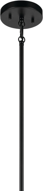 Kichler Madden 36" 8 Light Foyer Pendant in Black, Soft Modern Fixture, for Small Kitchen, Coffee Table, Office, Bedroom, Foyer, (36" x 20"), 52723BK