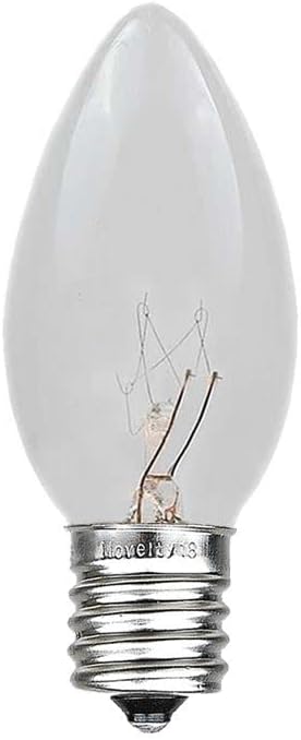 Novelty Lights 25 Pack C7 Warm White Outdoor Globe Bulbs, Light Bulbs Glass Vintage Filament Bulbs, Vintage Christmas Replacement Bulbs