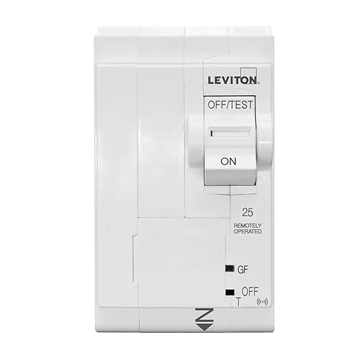 Leviton 2nd Gen Smart Circuit Breaker with Remote Control, GFPE, 2-Pole 25 Amp, 120/240-Volt and 120/208-Volt, 10kA Interrupt Rating, LB225-EST