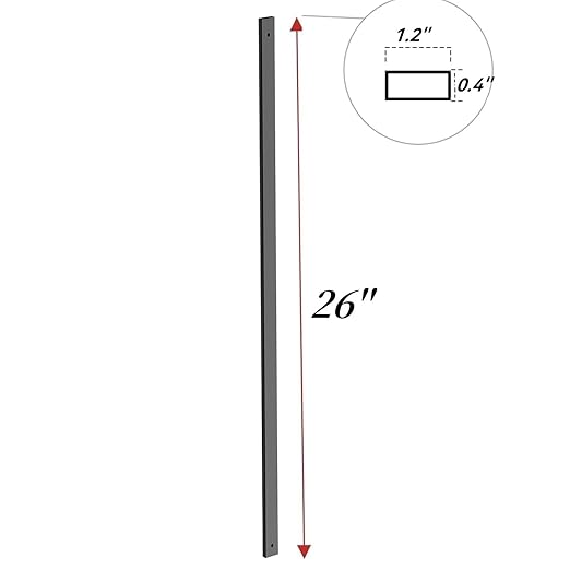 60 Pack Deck Balusters with End Caps&Screws 26 inch Rectangle Staircase Baluster Upgraded Metal Railing Spindles Kit for Decks,Porch
