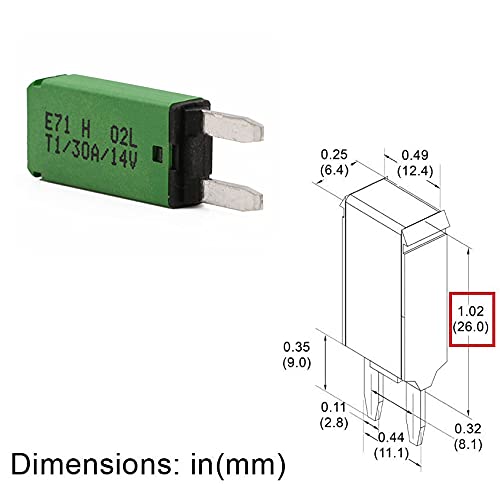 30A 12V Low Profile Mini Fuse Circuit Breaker Auto Reset ATM E71 - UL Certified Self Resetting Blade Fuses 30 Amp 12 Volt DC for Car RV Automotive Truck Boat Marine - Pack of 3