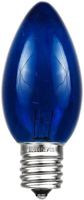 Novelty Lights 500 Case C7 Outdoor Christmas Replacement Bulbs, Blue, C7/E12 Candelabra Base, 5 Watt, 500 Bulbs