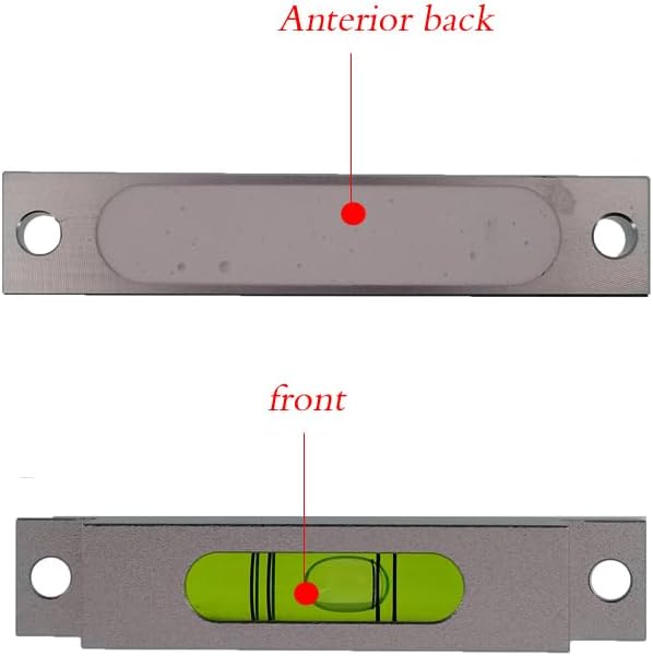 Aluminum alloy small bar level, square horizontal bubble, water level ruler, installation hole adjustable head (79 * 15 * 15mm)