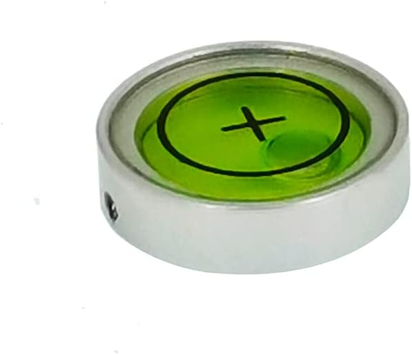 Mini Metal universal horizontal bubble water level level balance bubble level round 14.5x3.8mm (Silver Green）