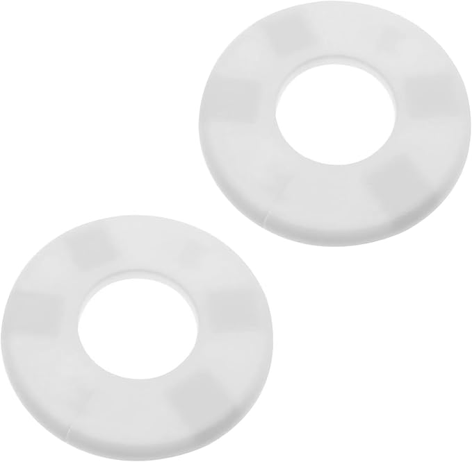 2 Pack Wall Split Flange ABS Round Escutcheon Plate for 1-3/4"/ 44mm Diameter Pipe Faucet Decoration Accessories (White)