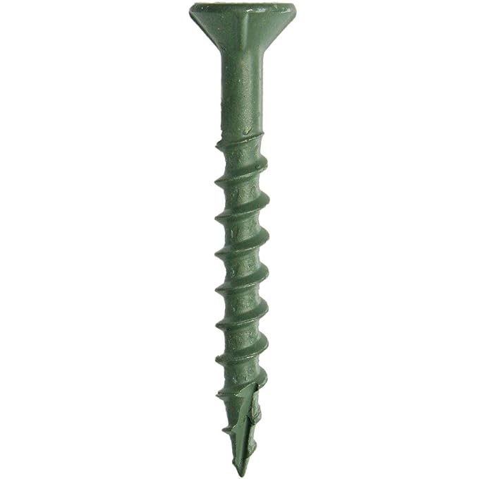 Grip-Rite L158ST1 PrimeGuard Plus #8 x 1-5/8" Wood to Wood Deck Screw, Green, 1lb Box