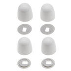 4pcs Toilet Bolt Caps Universal Round Toilet Seat Floor Bolts Caps Covers with Washers (White)