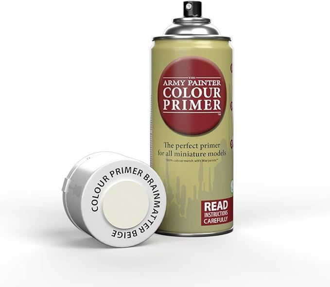 The Army Painter Colour Primer Brainmatter Beige, 400 mL Acrylic Spray Primer, Spray Paint for Miniature Priming Basecoat, Tabletop Roleplaying, Boardgames, and Wargames Miniature Modelling