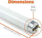 GoodBulb 48-Inch T8 Fluorescent Light Bulbs 32-Watt, 3500K Soft White, 2900-Lumens with G13 Medium Bi-Pin Base (Pack of 25 Bulbs)