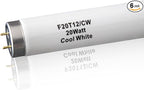 (6Pack) F20T12/CW 20 Watt Cool White 24Inch Fluorescent Light Bulbs,T12 20W 24 Inch Fluorescent Tube,4100K, Replacement for F20T12/CW/ALTO, F20T12/CW/ECO, F20T12/SP41/ECO,G13 Base,1400 Lumens