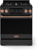 Gordon Ramsay by THOR Kitchen 30 Inch Professional Liquid Propane Range with Tilt Panel Touch Control in Black/Rose Gold