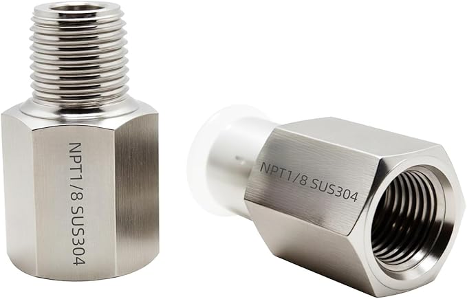 2 pieces Npt1/8 Female to Npt1/8 Male Reducer,1/8-1/8Water pipe Adapter, Fabricate of 304 Stainless Steel