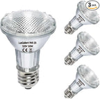 PAR20 Halogen Light Bulbs 3 Pack 120V 50w Dimmable, E26 Medium Base Flood Light Bulbs with 3000k Warm White,High Output Reflector for Kitchen Stove Hood and Range Hood Light Bulb.