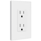 ENERLITES 40 Pack White Decorator Receptacle with Screwless Wall Plate, Standard Electrical Wall Outlet, 15A 125V, Self-Grounding, 2-Pole, 3-Wire, 5-15R, UL Listed, 61502-TR-WSID, Tamper Resistant