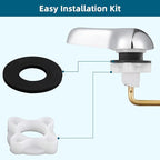 Hygie Rinse Metal Toilet Handle Replacement Kit Universal Front Mount Fit, Toilet Lever Compatible with American Standard/Glacier Bay/Gerber, Toilet Flush Handle with Flapper Chain, White