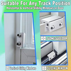 Window Locks, 16 Sets Sliding Window Locks with Key, Easy to Install Vertical & Horizontal Window Security Locks, Adjustable Aluminum Window Stopper Lock (Silver)