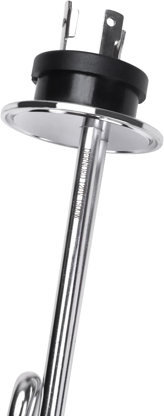 DERNORD 120V 1500W Tri-clamp Foldback Heating Element Stainless Steel Immersion Water Heater with 3-Wire Electrical Locking Plug (2 Inch Tri clamp)