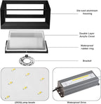 ledmo Outdoor LED Wall Porch Light, 1800LM 6000K Modern Sconce Light Fixture, 18W IP65 Waterproof Anti-Rust Wall Light, Frame Exterior Wall Lights for Patio, Yard, Garage, House, 4 Pack