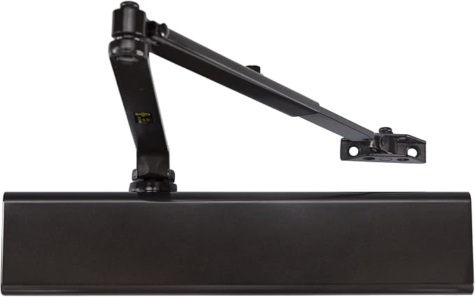 CLG HARDWARE Heavy Duty Commercial Door Closer DC8016 - Slim Line - Surface Mounted, Grade 1- ADA & UL 3 Hour Fire Rated, Adjustable Size 1-6 for Entrances & Aluminum Storefronts - US10D Dark Bronze