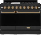 Gordon Ramsay by THOR Kitchen 48 Inch Professional Gas Range with Double Oven in Black/Bronze