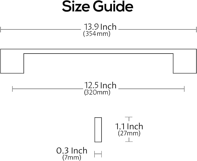 Alzassbg 6 Pack Champagne Copper Cabinet Handles, 12-1/2 Inch(320mm) Hole Centers Arch Modern Cabinet Pulls Kitchen Cabinets Hardware for Cabinets and Drawers AL3503SCG