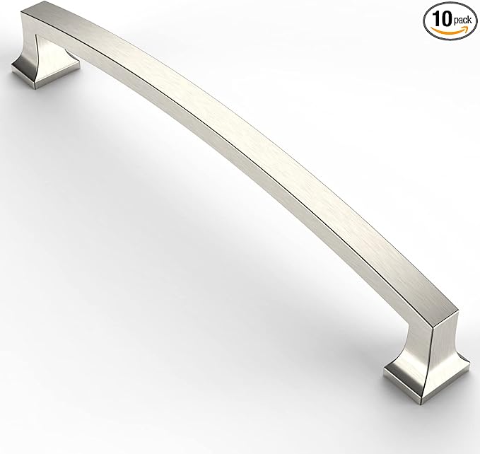 Asidrama 10 Pack 7 Inch(177mm) Hole Centers Kitchen Cabinet Handles, Brushed Satin Nickel Cabinet Pulls Kitchen Cabinet Hardware for Cupboard Drawer Pulls