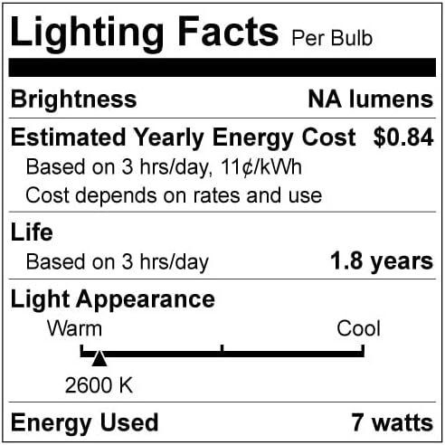 Sunlite 01280 7C7 Incandescent Bulb, 7 Watt, Candelabra E12 Base, C7 Small Night Light, Colored Bulb, Clear, 25 Count