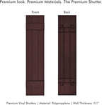 Board & Batten Vinyl Shutters (1 Pair) | 11"x51" (3-Board) - Dark Cherry Mocha | Exterior Window Shutters | Includes Mounting Hardware | Simple Installation | Made in USA