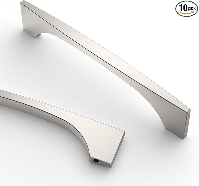 Asidrama 10 Pack 5 Inch(128mm) Brushed Satin Nickel Kitchen Cabinet Handles, Cabinet Pulls Kitchen Cabinet Hardware for Cupboard Drawer Pulls
