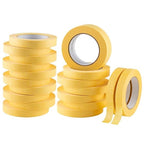 Lichamp 20-Pack Automotive Refinish Masking Tape Yellow 18mm x 55m, Cars Vehicles Auto Body Paint Tape, Automotive Painters Tapes Bulk Set 0.7-inch x 180-foot x 20 Rolls