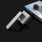 2 Satin Nickel Dummy Levers for Interior Doors,Square Rosette Straight Door Handles