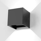 LED 20W Outdoor Wall Lights Exterior/Interior Porch Lights Outdoor Wall Up and Down Lights IP65 Waterproof Sconces Modern Outdoor Lighting Fixtures Square Aluminum Black 6500K Cold Lights