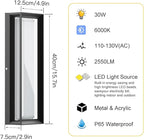 Sytmhoe LED Square Outdoor Wall Lights 2 Packs, 16inch 6000K 10%-100% Dimmable Exterior Wall Light Aluminum Body Waterproof IP65 led Porch Light for House Patio Garage Garden