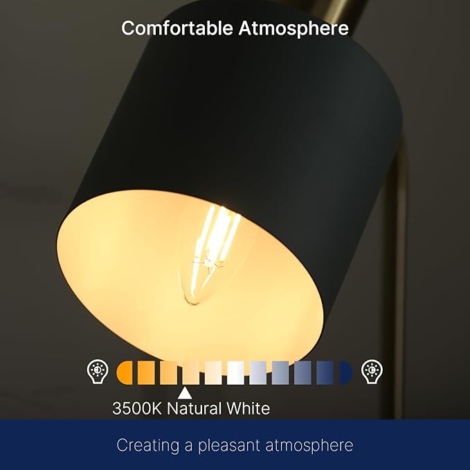 FLSNT 60W Equivalent LED Chandelier Light Bulbs, Dimmable LED B11 E26 Candelabra Base Bulbs, 3500K Natural White, 550LM, 24 Pack UL,CA65 Listed.