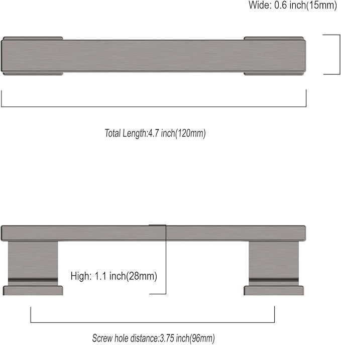 Asidrama 10 Pack 3.75 Inch(96mm) Brushed Black Nickel Kitchen Cabinet Handles, Cabinet Pulls Kitchen Cabinet Hardware for Cupboard Drawer Pulls
