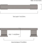 Asidrama 10 Pack 3.75 Inch(96mm) Brushed Black Nickel Kitchen Cabinet Handles, Cabinet Pulls Kitchen Cabinet Hardware for Cupboard Drawer Pulls