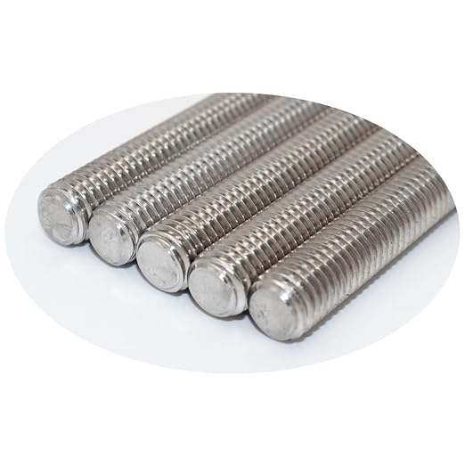 5/16"-18 Fully Threaded Rod Studs 5 Pack 5" Long Threaded Screw 304 Stainless Steel Right Hand Threads All Threaded Rod Studs for Anchor Bolts Clamps Hangers U-Bolts