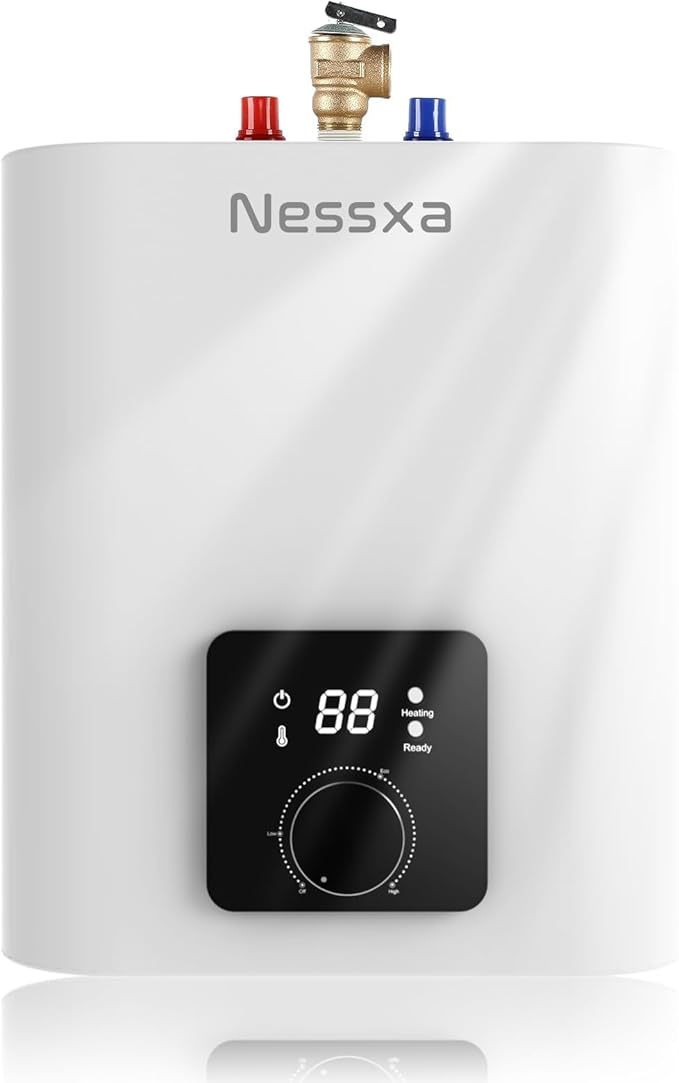 1.8 Gallon Electric Mini Tank Water Heater, 110V 1500W Point of Use On Demand Under Sink Instant Hot Water Heater for Home Kichen Bathroom