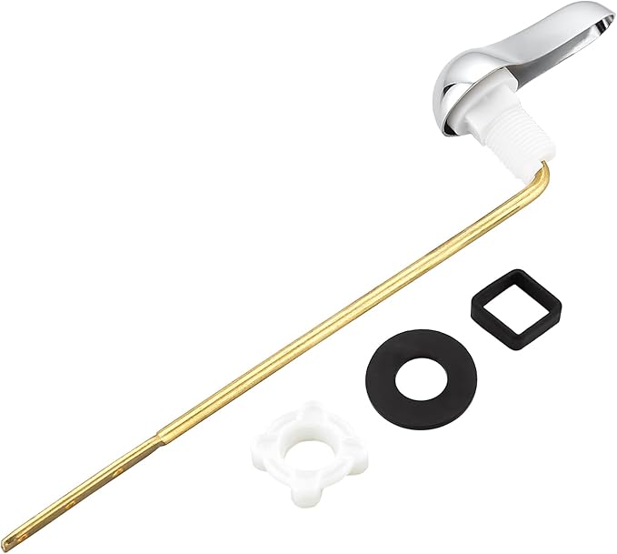 Universal Metal Front Mount Toilet Handle Replacement Kit, Brass Toilet Flush Tank Lever for Most Toilets, Chrome