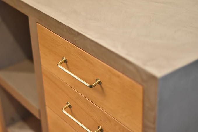 Goo-Ki 5.04"(128mm) c-c Champagne Bronze Cabinet Handle Drawer Pulls Zinc Alloy Kitchen Hardware - 6 Pack Modern Bar Pull Handles for Cupboard Wardrobe,9338UBR-128