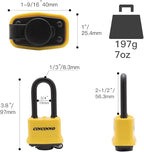 4 Pack Heavy Duty Covered Laminated Steel Padlocks Keyed Alike, Weatherproof Padlocks with 1-9/16 in. Wide Body, Long Shackle for Gate, Shed, Storage Locker Lock