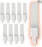 GoodBulb 7 Watt Replacement Horizontal LED Plug-in Light Bulbs | Commercial 5 Watt Hybrid 2 Pin GX23 Base 2700K Soft White | High Output 500 Lumens | 120° Beam LED PL Light Bulbs | 10 Pack