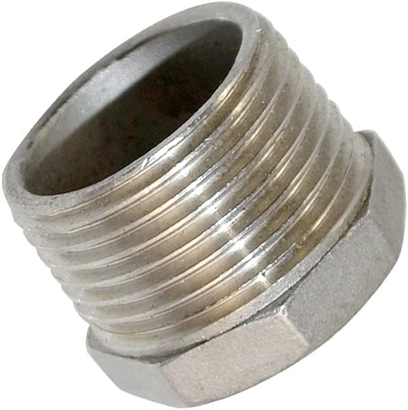 1" Male NPT to 3/8" Female NPT Female Reducing/Reducer Bushing Pipe Fitting,Adapter,Stainless Steel SS 304 Hex Bushing