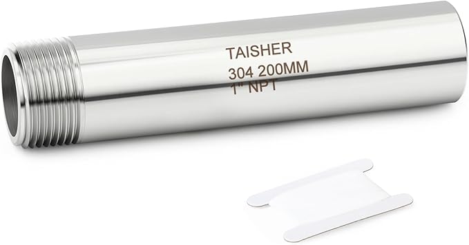 TAISHER 1PCS 304 Stainless Steel Pipe Fittings, 1" NPT Male Threaded, 8" Length Weld Nipple Cast Pipe