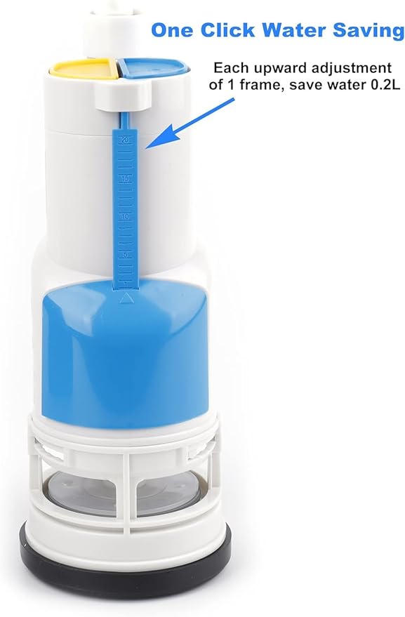 2 Inch Toilet Flush Valves Toilet Repair Kit Dual Flush Valve Replacement Fit for One Piece Toilet Top Push Button Valve (8" Height) White