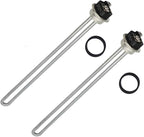 Water Heater Element, 4500W 240V, 2PCs Pack, Screw-in Type, High Watt Density, Chrome Coated Copper, fits most models of Dual Element Eletrical Water Heaters, 2PC4500W_EWH